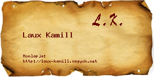 Laux Kamill névjegykártya